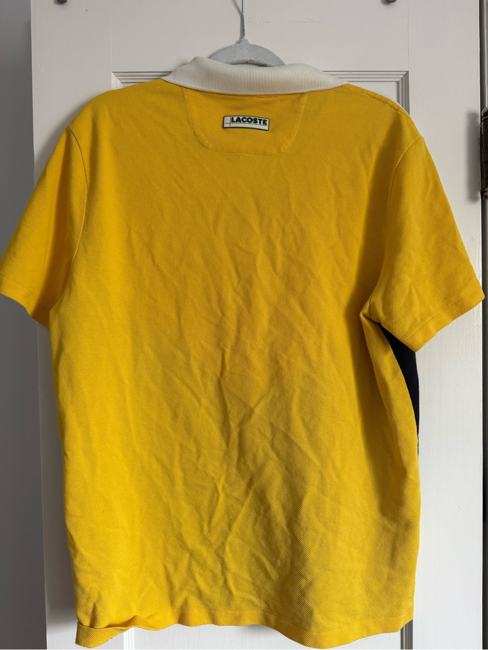 Lacoste Men’s Chevron Colorblock Polo — Yellow White Black - Picture 2 of 4